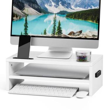 Imagem de Monitor Stand Riser Marbrasse 2 camadas para laptop e impressora