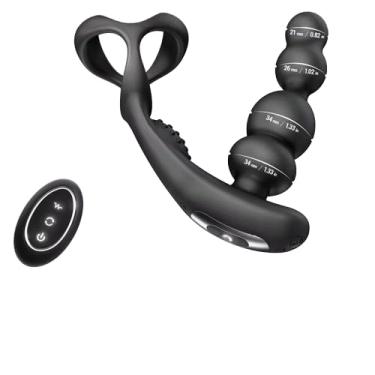 Imagem de Vibrador Massageador Masculino com Controle Remoto, Giratório, à Prova D'água, Silencioso, Vibrador Anal 360