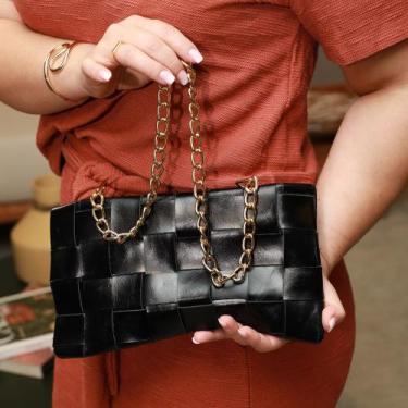 Imagem de Bolsa Aurora em Couro Preta - Amo Calçados