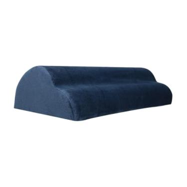 Imagem de Fenteer Descanso para os pés sob a mesa, almofada de elevação pernas, espuma macia, lavável, almofada para descanso de pernas sob a mesa, apoio para os, Azul Escuro