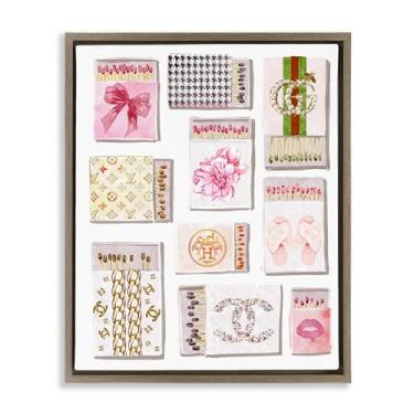 Imagem de Stupell Industries Glam Girl Matchboxes Brown Framed Floater Canvas Wall Art Design por Ziwei Li, 21 x 17
