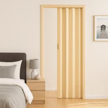 Imagem de Porta sanfonada pvc 1,46m bege - Plasflex