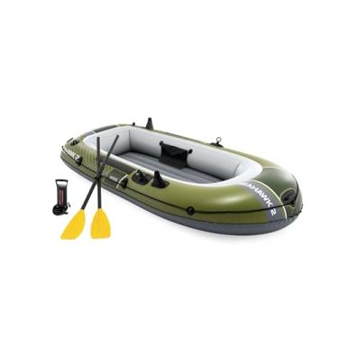 Imagem de INTEX Conjunto de barcos infláveis Seahawk 66332EP 2: Inclui remos de alumínio deluxe de 122 cm e bomba de alto rendimento – PVC SuperStrong – Suportes para vara de pesca – 2 pessoas – Capacidade de