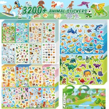 Imagem de Conjunto de adesivos Sinceroduct 3200+peças de desenho animado Animal 