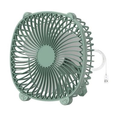 Imagem de Soseelnee Ventilador de mesa com fio USB, refrigerador silencioso pequeno de 17,8 cm, ventiladores de resfriamento de mesa para uso em casa, escritório, cozinha, carro (verde)