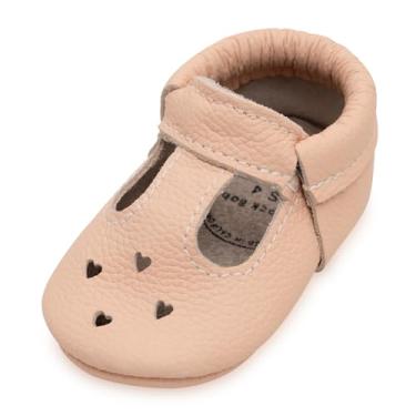 Imagem de BirdRock Baby Mocassins Mary Jane – Sapatos femininos de couro genuíno com sola macia para recém-nascidos, bebês, bebês e crianças pequenas, Rosa do deserto, 2 Infant
