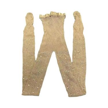 Imagem de Meia-calça Feminina Sexy Com Strass, Elástica, Brilhante, Para Competi
