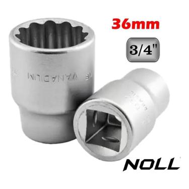 Imagem de 2X Soquete Pito Estriado Encaixe 3/4 - 36Mm Cromo Vanádio No