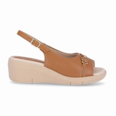 Imagem de Sandália Slingback Cecilia Anabela Médio Mascavo - Piccadilly, 38