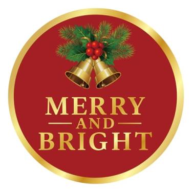 Imagem de Anwyll Adesivos alegres e brilhantes para envelope com selo de cartão, presente de festa de Natal