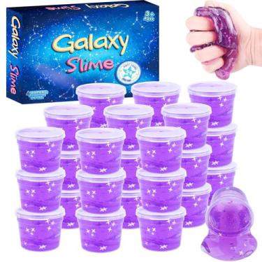 Imagem de Slime Cup D'ALBA Purple Galaxy Star, pacote com 24 lembrancinhas de fe