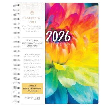 Imagem de Essential PRO 2026 Agenda diária, semanal e mensal, 21,5 x 28 cm: 14 meses (novembro de 2025 a dezembro de 2026) abas mensais, rastreamento diário, páginas de notas, bolso de armazenamento, marcador