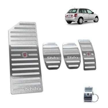 Imagem de Pedaleiras + Descanso Fiat Stilo 2003 A 2011 Manual Prata