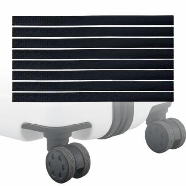 Imagem de SHINETEC Capas de proteção de roda de bagagem – acessório de mala de viagem com redução de ruído e anti-arranhões, 1,3 cm L x 7,8 L, corte livre, Preto, Não