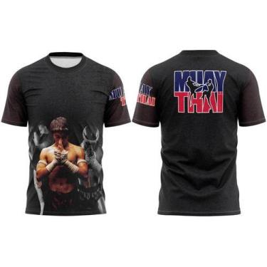 Imagem de Camiseta Muay thai Tailândia Luta Camisa Masculino De Treino Academia 
