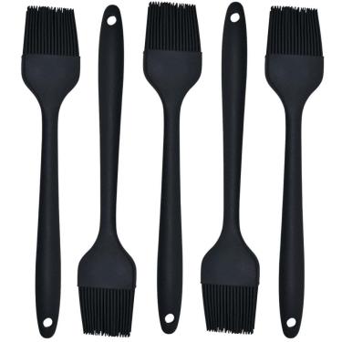 Imagem de Pincel Culinario De Silicone Preto Kit 05 Un