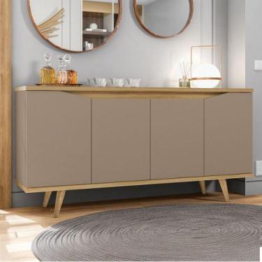 Imagem de Balcão Buffet Gracyella 4 Portas Fendi/Hannover - Pnr Móveis, Bege