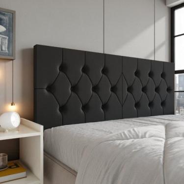 Imagem de Cabeceira Queen Estofada Capitonê Dobrável Fixação Parede Painel Decor
