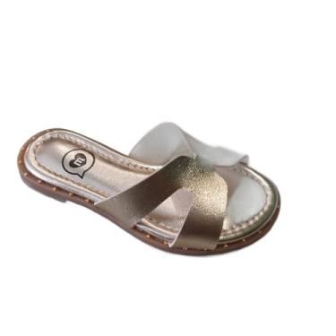 Imagem de Tamanco Rasteirinha Menina Molekinha 2342.105 - Dourada (Dourado, BR, Criança de 9 a 12 anos, Numérico, 27)