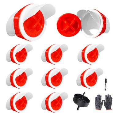 Imagem de SuSuHan Alimentador Automático Para Galinhas, Alimentador Para Aves, Faça Você Mesmo, Sem Desperdício, À Prova De Ratos, À Prova D'Água, Conjunto De 10 Peças Adequado Para Baldes E Caixas. Vem Com F