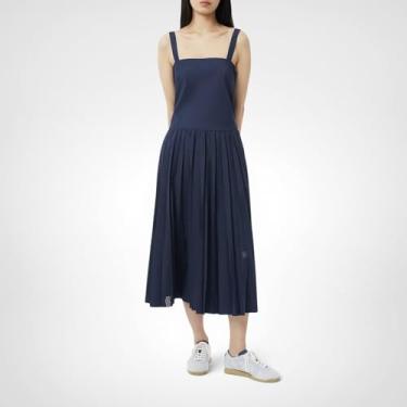 Imagem de Lacoste Vestido midi plissado feminino, Azul marinho, 40
