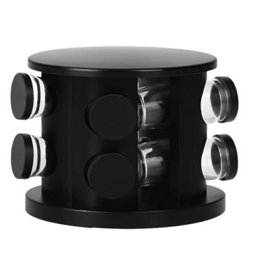 Imagem de Porta Temperos Giratório 360° com Potes de Vidro - Ideal para Bancada ou Mesa da Cozinha, Organiza Temperos Ordenadamente, Facilita Acesso e Identifica Conteúdo(2 Unidades)