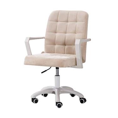 Imagem de Assento de flanela com rotação de levantamento ergonômico para computador executivo, encosto baixo, altura ajustável, computador doméstico para estudantes, apartamento, escritório