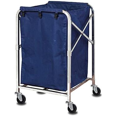 Imagem de Prateleira de carros móveis sacos removíveis com cesto para roupa cesto para roupa com sacos de tecido removíveis e rodas carro para lavandaria para quarto de casa de banho do hotel