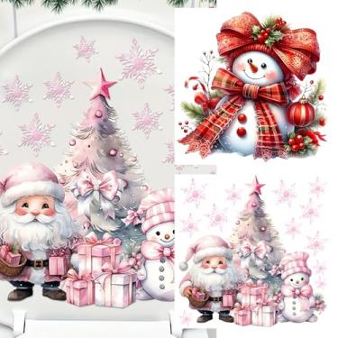 Imagem de Adesivos de vaso sanitário de Natal autoadesivos de Papai Noel vermelho para tampa de vaso sanitário à prova d'água decorativos adesivos de capa de assento de vaso sanitário para festa de Natal