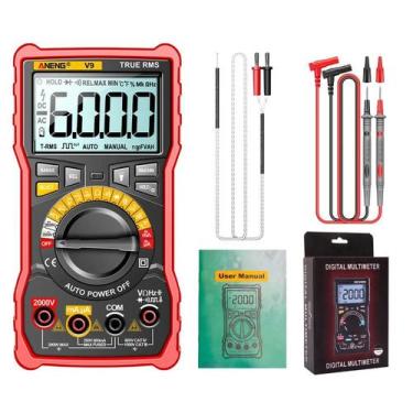 Imagem de Multímetro Digital Profissional ANENG AN V9 com Função de Temperatura 