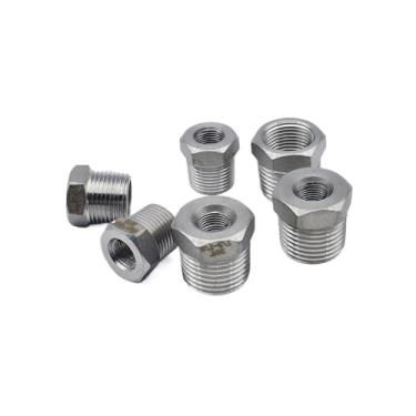 Imagem de 1/20.3 cm 1/10.2 cm 3/20.3 cm 1/5.1 cm 2.5 cm 5.1 cm SS304 Acessórios para tubos de aço inoxidável BSP macho/fêmea bucha redutora de coração tonificante, para água gás óleo DWBPGVUN(DN20 a DN10)