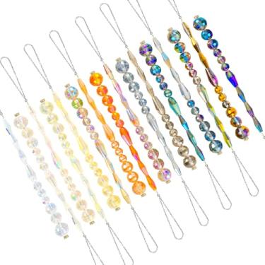 Imagem de FEBSNOW 16 peças de enfeites de árvore de Natal, decorações de árvore de gelo de cristal, contas de vidro, pingente pendurado, lustre, conjunto de gelo para festa de Natal, casamento, inverno