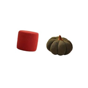 Imagem de Fenteer Banco Redondo Otomano com Apoio para Os Pés, Assento Decorativo de Pelúcia de Abóbora de Halloween, Cadeira, Pequeno Cilindro, Sofá, Banco de Chá, Alm