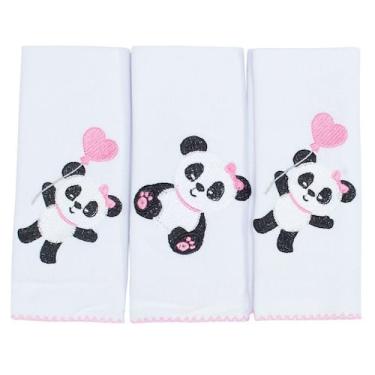 Imagem de Fralda de Boca Panda Rosa Malha 3 Peças - Liny Baby