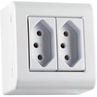 Imagem de Caixa de Sobrepor com 2 Tomadas 2P+T 10 A 250 V Tramontina LizFlex Branca