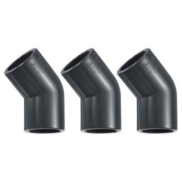 Imagem de HARFINGTON 3 peças de encaixes de tubo de PVC de cotovelo de 45 graus 3/10.2 cm, conectores de canto de PVC de grau de mobiliário de 2 vias, ângulo de cotovelo para esgoto, canalização, canalização,