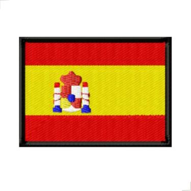 Imagem de Patch Bordado Bandeira da Espanha, 5x7cm, Termocolante ou Fecho de Contato (Termocolante)
