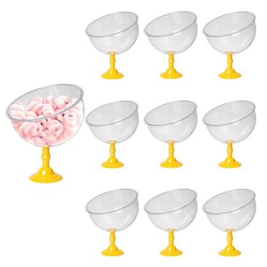 Imagem de 10 Baleiros 1,5l Taça Premium Bomboniere Acrílico Elegante (AMARELO)