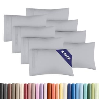 Imagem de Conjunto de 8 fronhas Queen – Capas de almofada ultra macias de qualidade hoteleira – Confortáveis, aconchegantes e sem rugas – Resistente a encolhimento, manchas e desbotamento – Protetores de