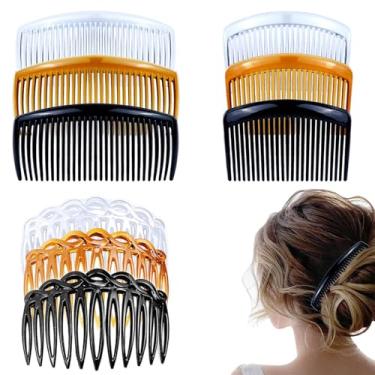 Imagem de 9 peças de pentes laterais de cabelo francês torcido pente de plástico leve 11/25/29 grampos de cabelo para mulheres e meninas (clássico)