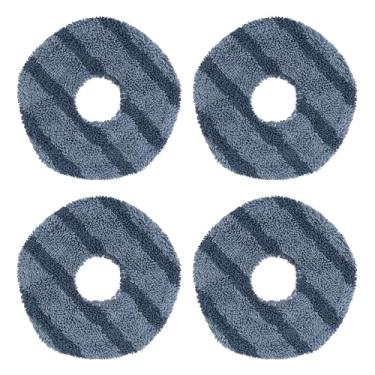 Imagem de 4 peças de panos de esfregão a vácuo, reutilizáveis e laváveis, acessórios de substituição para aspirador de pó robô Eufy X10 Pro Omni e Eufy X9 Pro