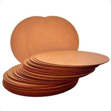 Imagem de 2X Kit Sousplat Com 50 Bolachas 35X35 Mdf Cru Circulo Base M