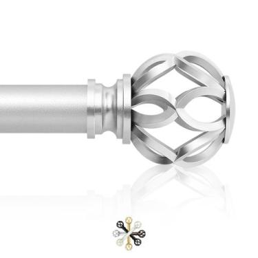 Imagem de Varão de cortina TVWOO Silver Decorative Farmhouse 90-220cm