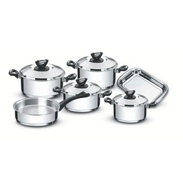 Imagem de Jogo De Panelas Tramontina Solar Baquelite Em Aço Inox Fundo Triplo 6 Peças