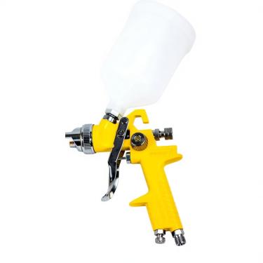 Imagem de Pistola de Pintura HVLP Profissional, Amarelo e Preto, Plástico, 600ml, Bico 1.4mm, Portátil, Manual, Para Limpeza Doméstica, com Tanque 350ml, Pressão Máxima 3.5 ATM