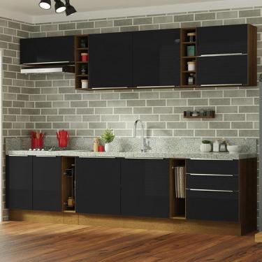 Imagem de Armário De Cozinha Completa 300Cm /Preto Lux Madesa