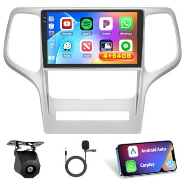 Imagem de Inefala [4G + 64G] Estéreo automotivo Android 15 para Jeep Grand Cherokee 2008-2013 com carplay sem fio/Android Auto, tela sensível ao toque HD de 23 cm com GPS WiFi, Bluetooth, FM/RDS Radio EQ SWC