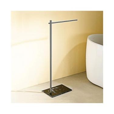 Imagem de porta-toalhas Banheiro vertical piso de mármore toalheiro rack armazenamento do hotel barra(Gray+Black)