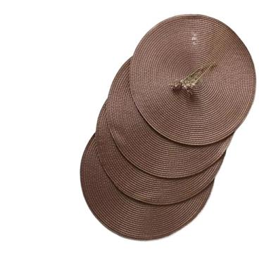 Imagem de Kit Peças Jogo Redondo Sousplat Cozinha Jantar Descanso De Prato Sousplat Cozinha(CHOCOLATE,4 PEÇAS)