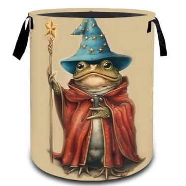 Imagem de VODRM Cesta mágica para roupa suja sapo mágico, organizador de brinquedos para crianças e adultos, cesto de armazenamento à prova d'água de tecido Oxford para quarto, banheiro, decoração de fantasia